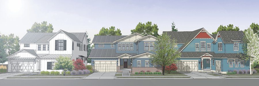 Elevations of 6160 at Westerly, a multigen design by DTJ Design