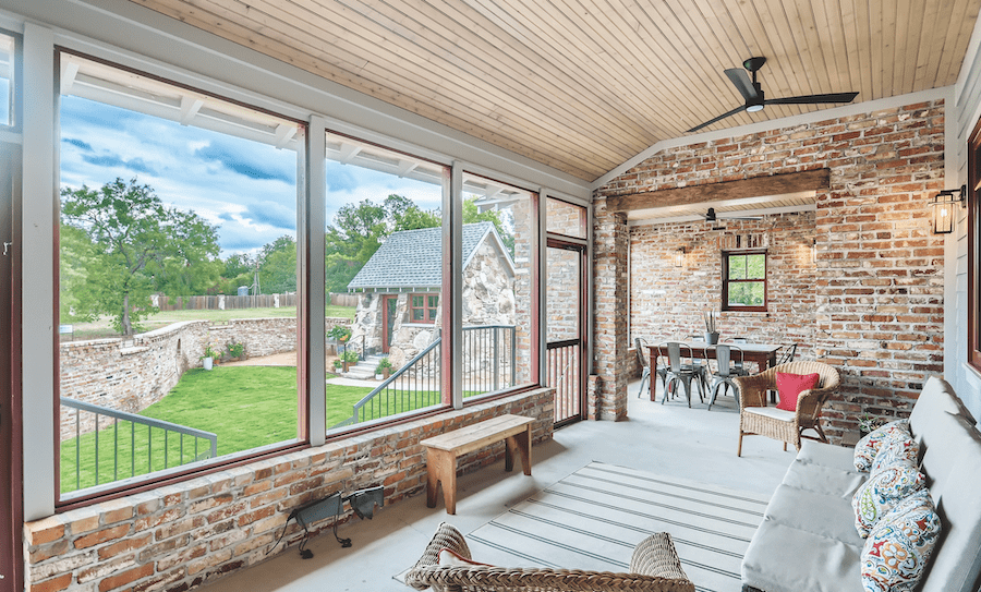 Screened porch in Larry Garnett's Texas home